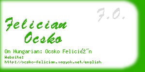felician ocsko business card
